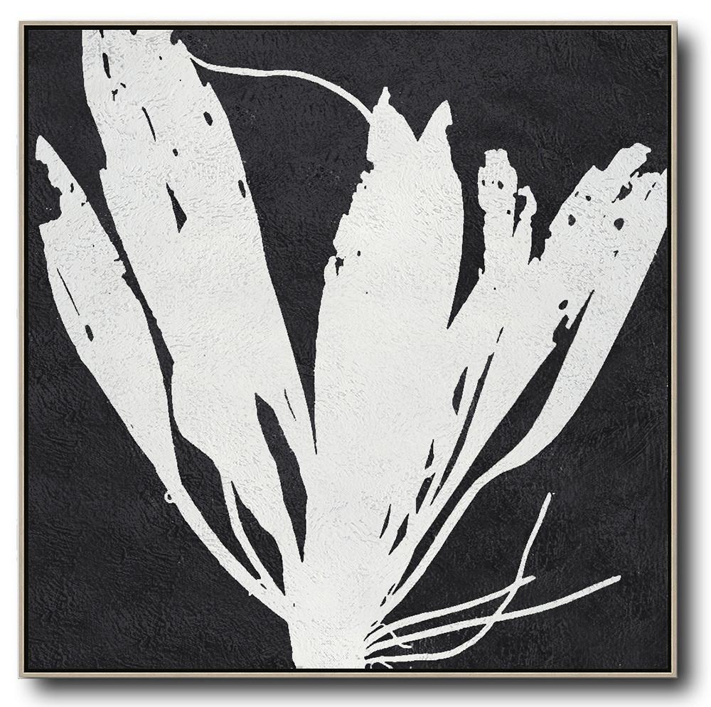 Minimal Black and White Painting #MN9A - Click Image to Close